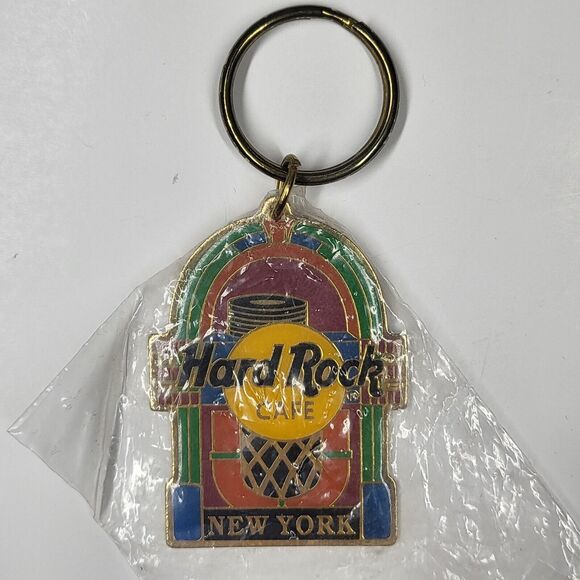 Hard Rock Cafe New York Jukebox Keychain HRC Vintage Keyring - Picture 1 of 7